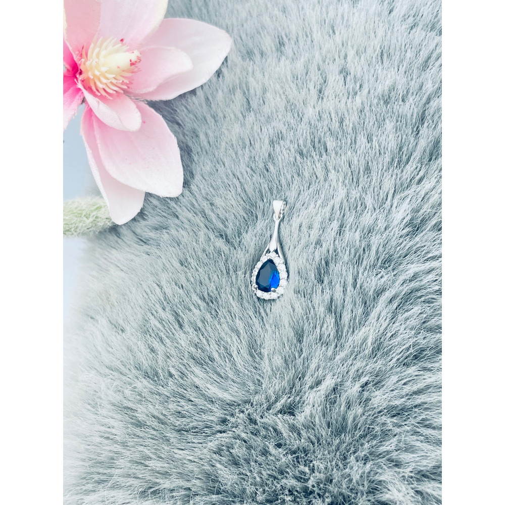 Träne 925 Silber Damen Medaillon Anhänger mit Zirkonia