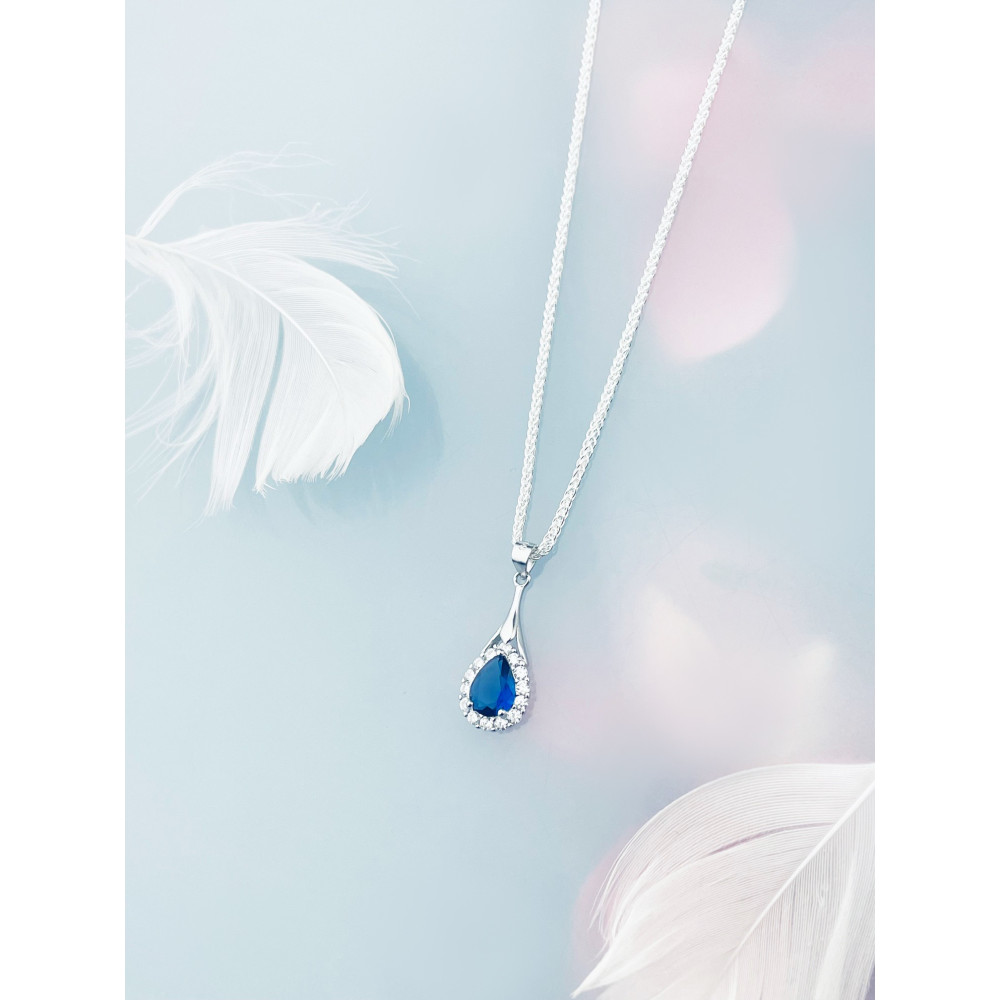 Träne 925 Silber Damen Medaillon Anhänger mit Zirkonia