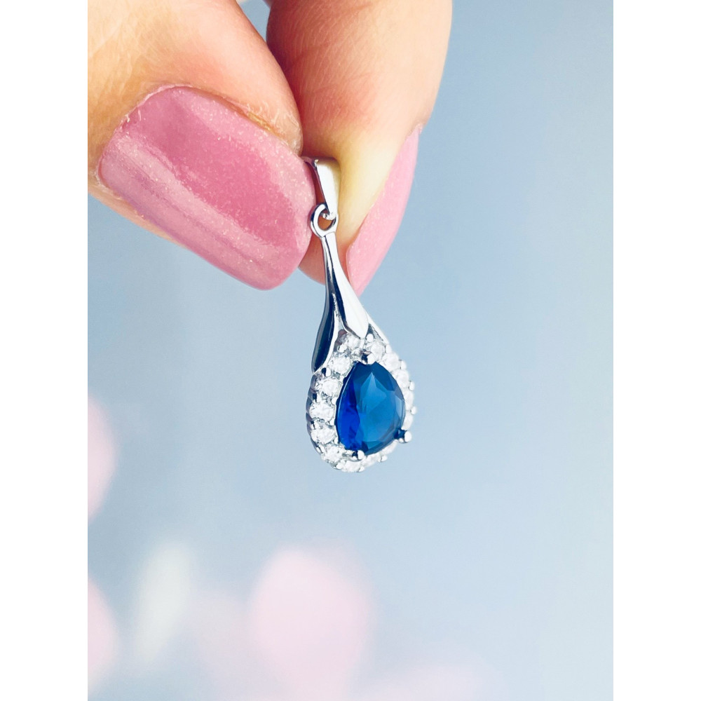 Träne 925 Silber Damen Medaillon Anhänger mit Zirkonia