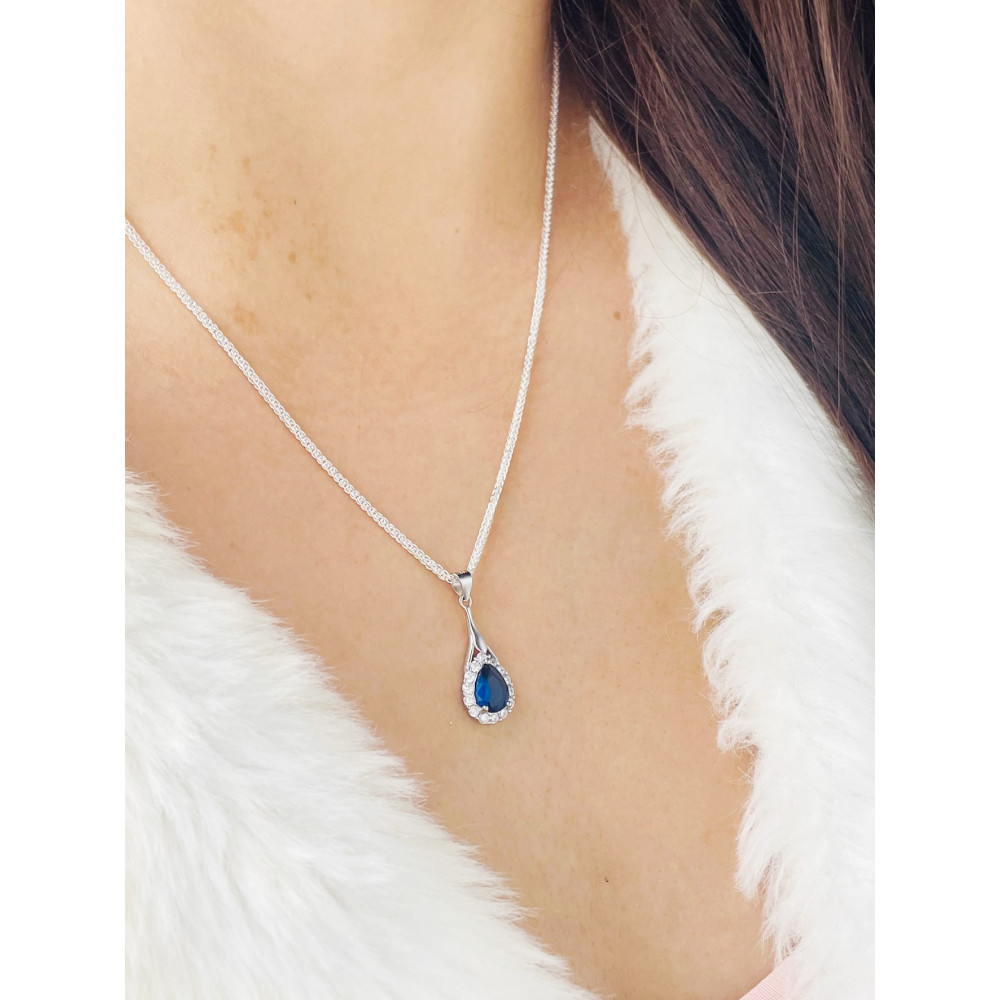 Träne 925 Silber Damen Medaillon Anhänger mit Zirkonia