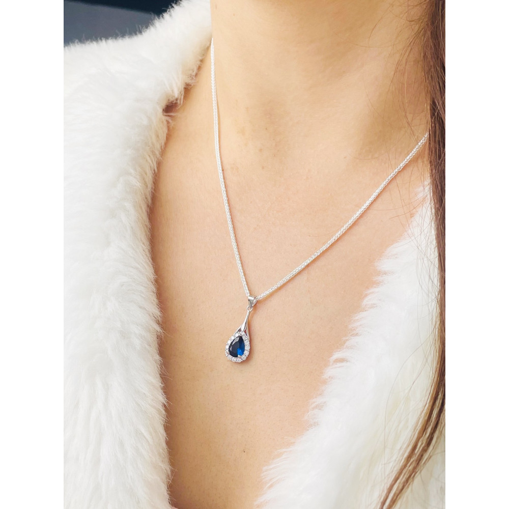 Träne 925 Silber Damen Medaillon Anhänger mit Zirkonia