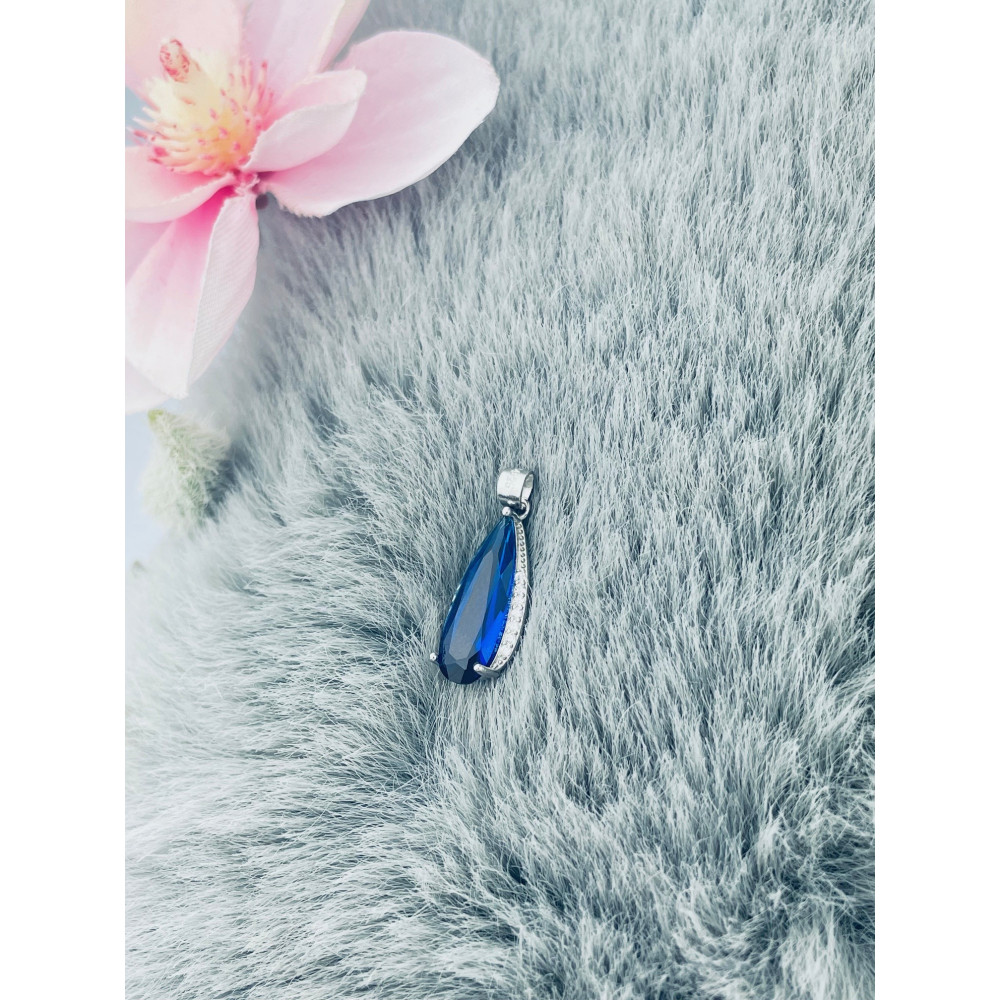 Tropfen 925 Silber Anhänger mit Zirkonia