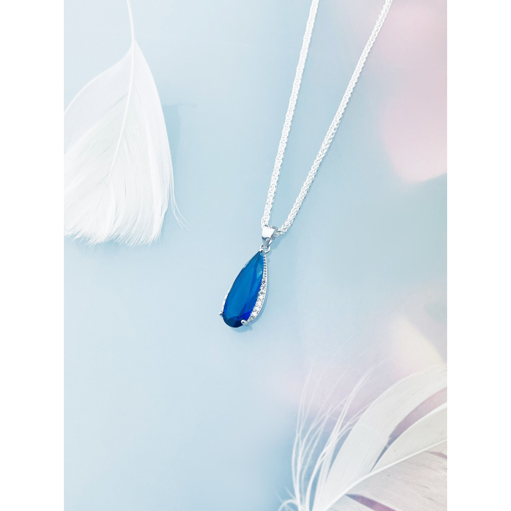 Tropfen 925 Silber Anhänger mit Zirkonia