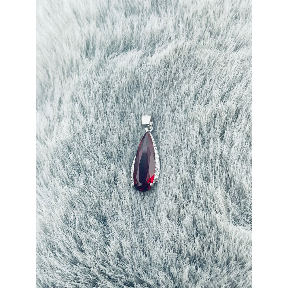 Tropfen 925 Silber Anhänger mit Zirkonia