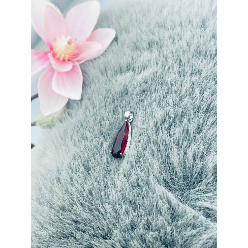 Tropfen 925 Silber Anhänger mit Zirkonia