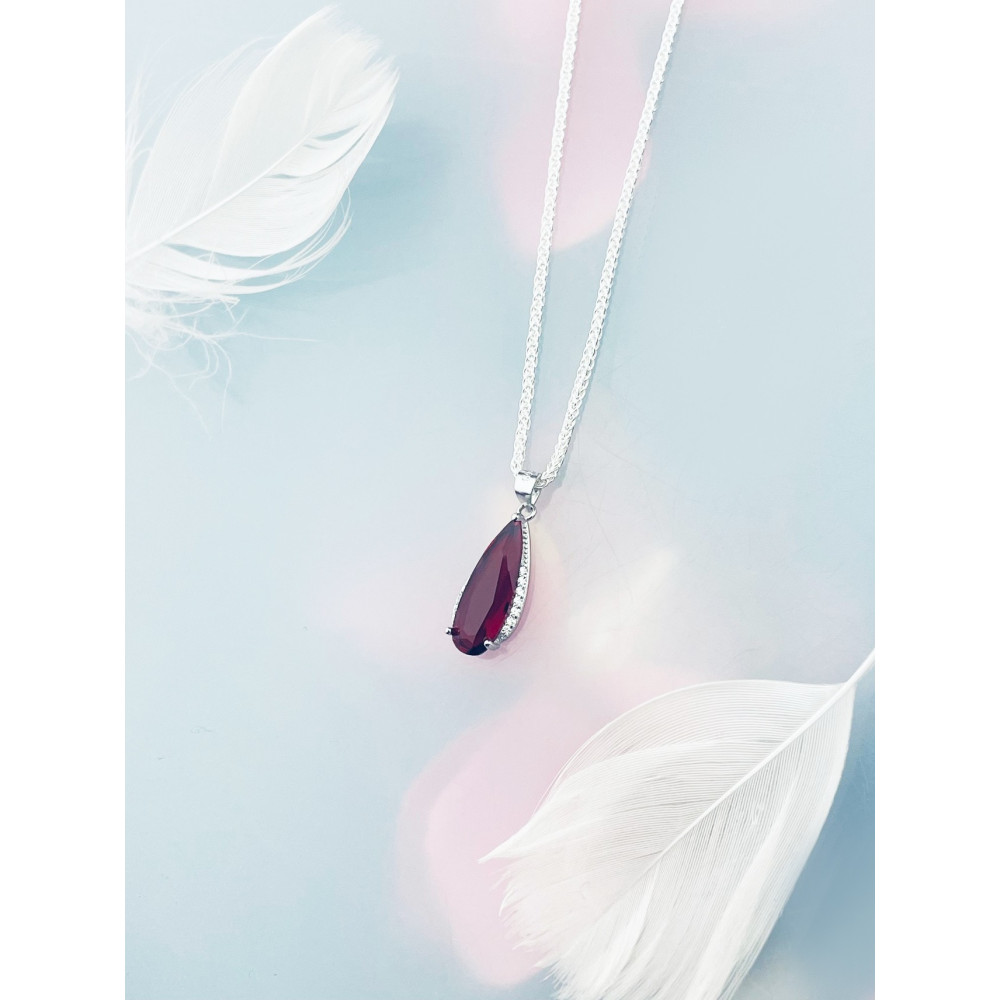 Tropfen 925 Silber Anhänger mit Zirkonia