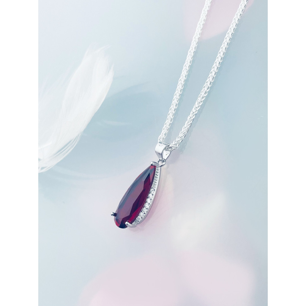 Tropfen 925 Silber Anhänger mit Zirkonia