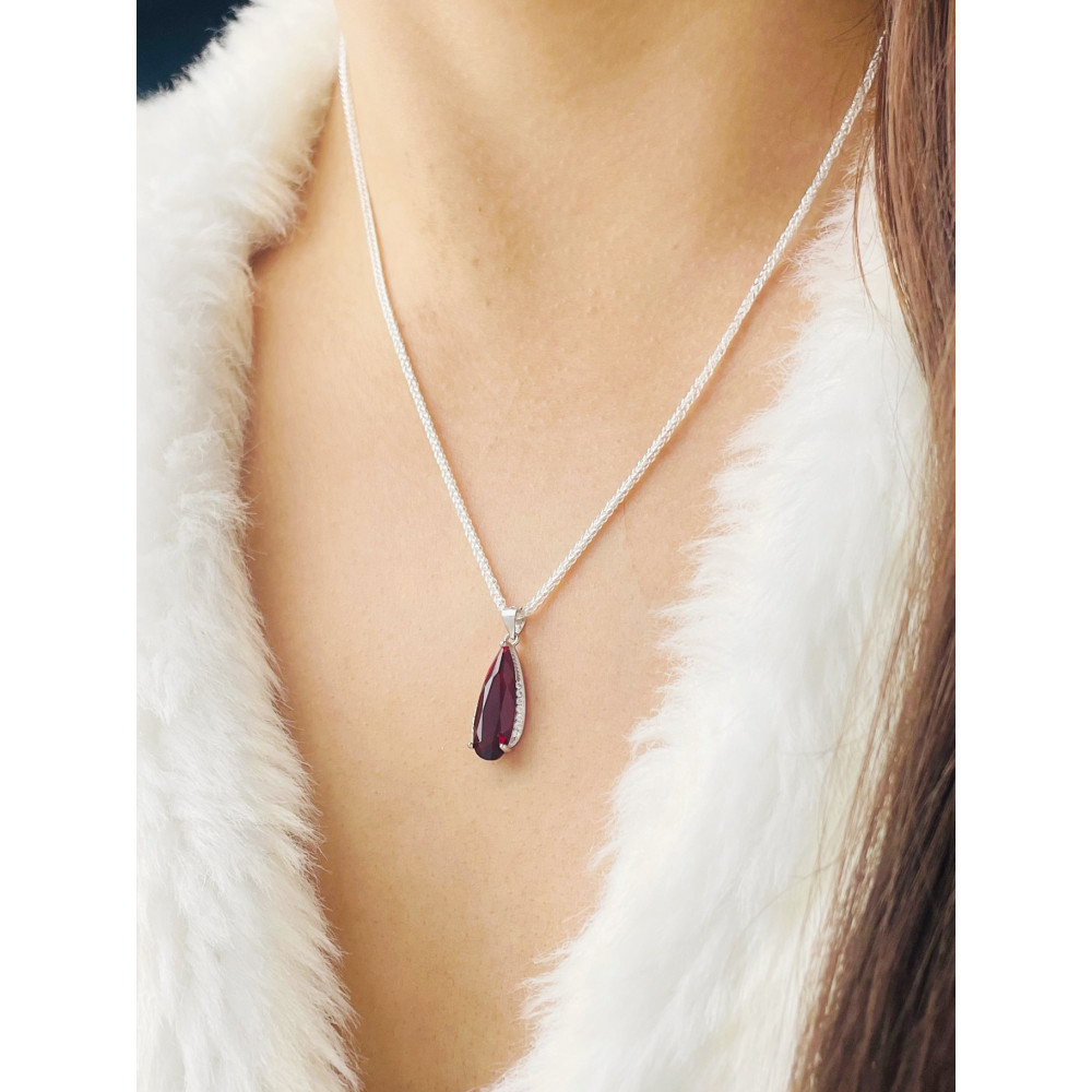 Tropfen 925 Silber Anhänger mit Zirkonia