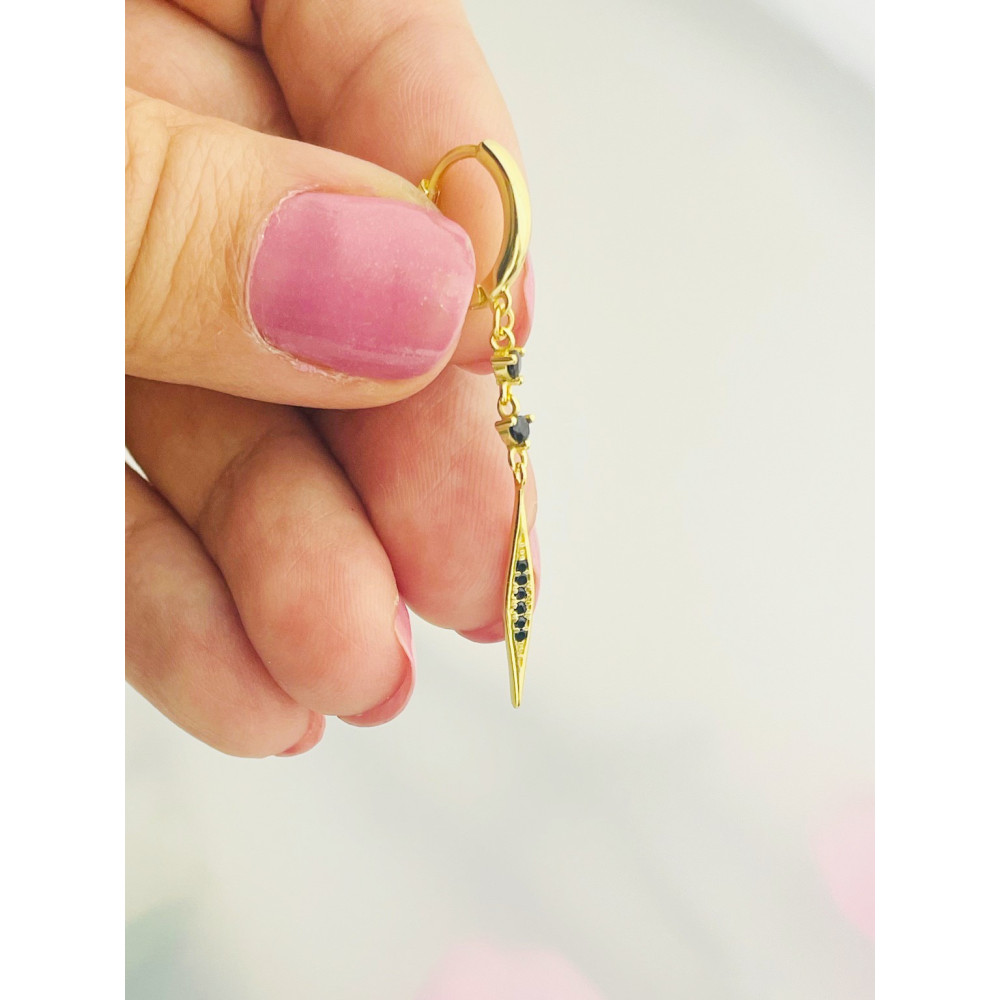 copy of Złote kolczyki przecinki z cyrkoniami