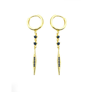 copy of Złote kolczyki przecinki z cyrkoniami