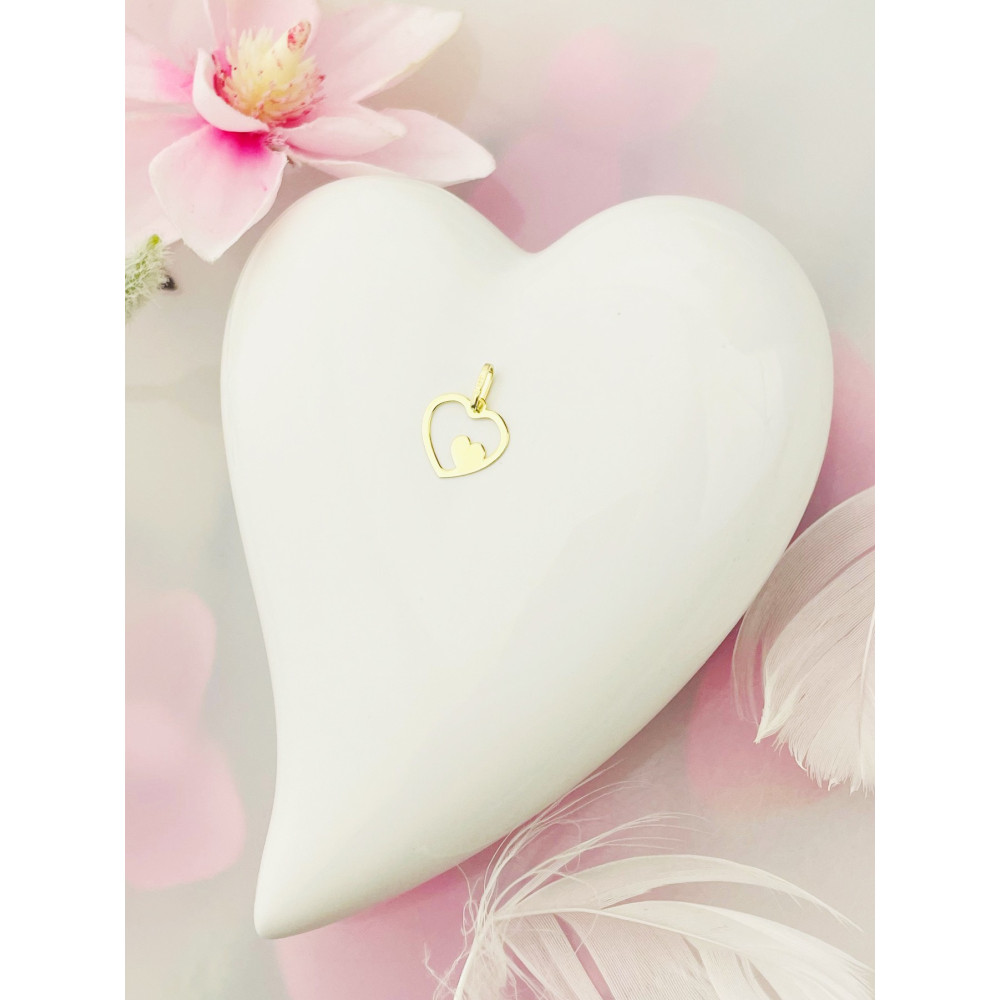 Złoty wisiorek zawieszka serce serduszko ażurowe proste