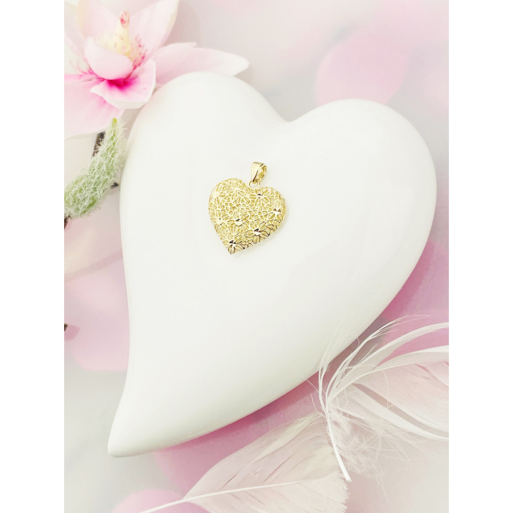 Anhänger Herz Kettenanhänger Gelbgold Goldanhänger 585er 14KT