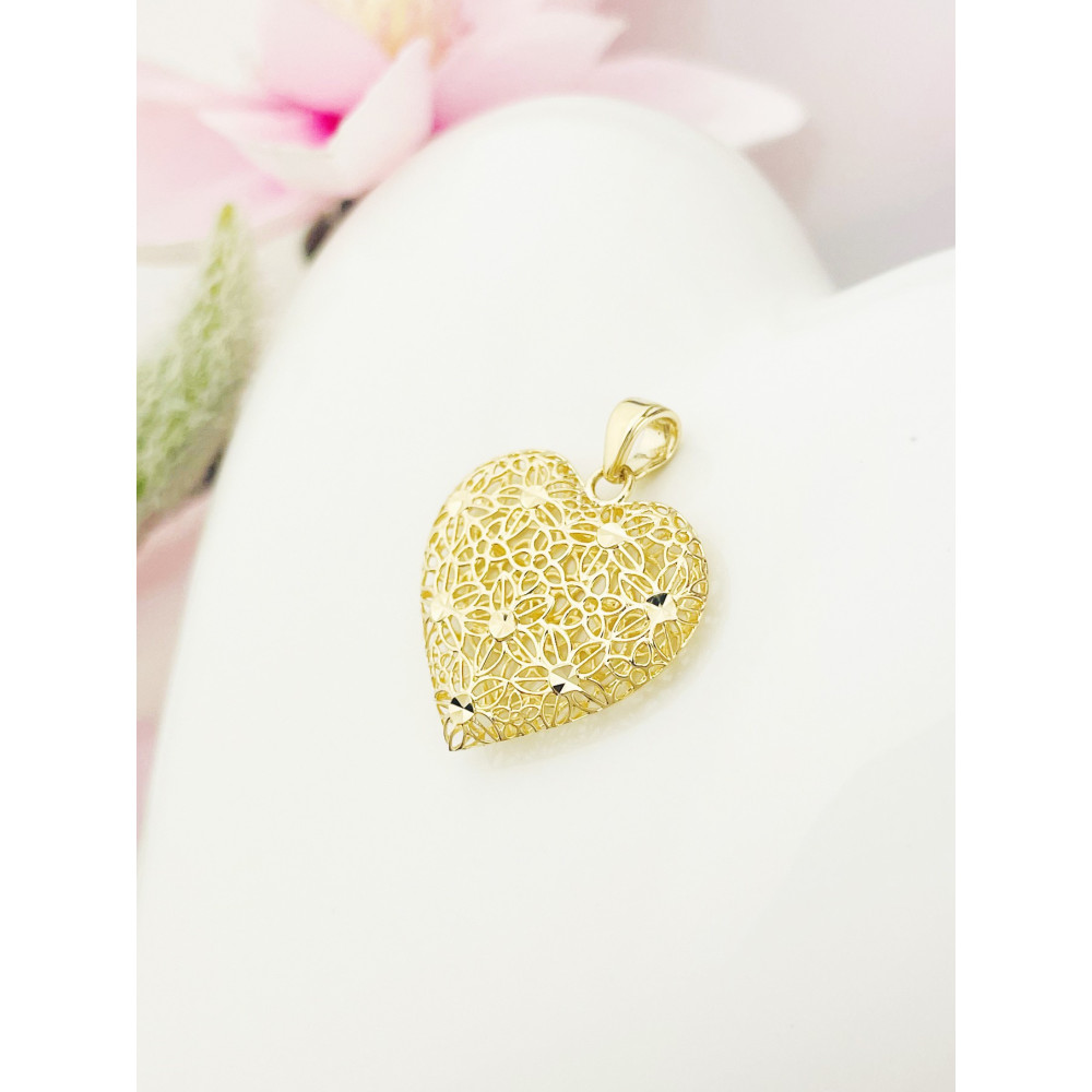 Anhänger Herz Kettenanhänger Gelbgold Goldanhänger 585er 14KT