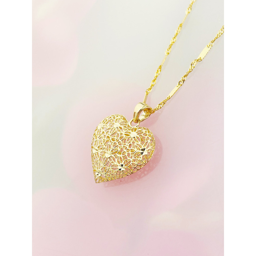 copy of Złoty wisiorek zawieszka rozeta ażurowa