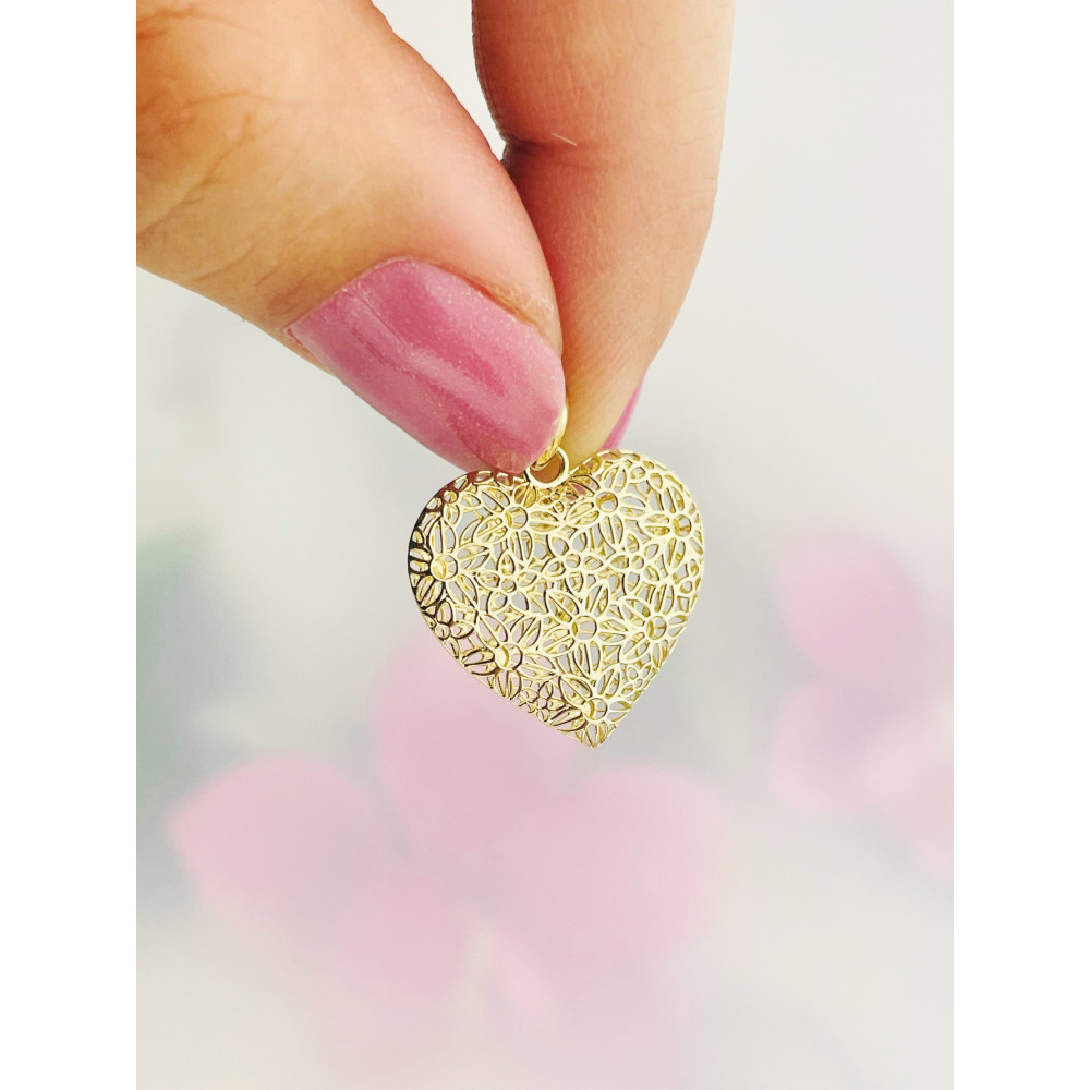 copy of Złoty wisiorek zawieszka rozeta ażurowa