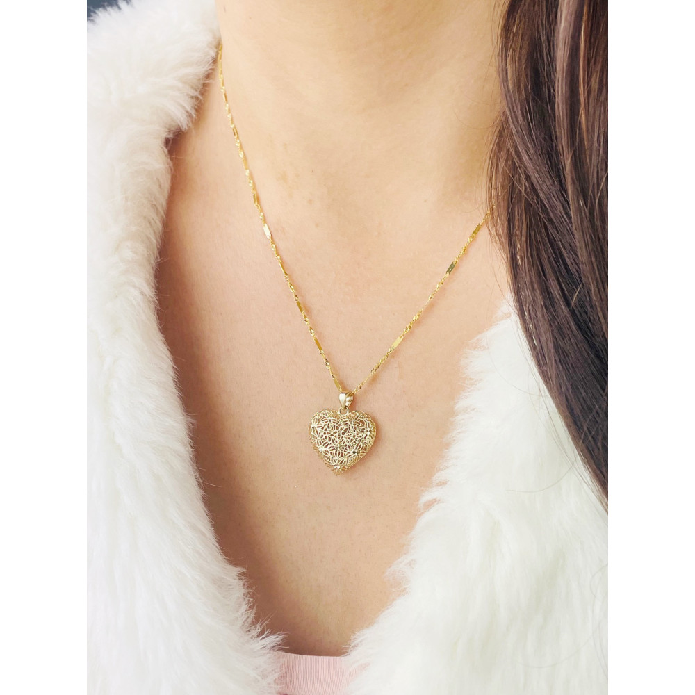 copy of Złoty wisiorek zawieszka rozeta ażurowa