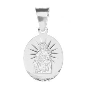 Silber Anhänger Madonna Maria mit Jesuskind Erstkommunion 925er