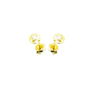 Gold Ohrringe Rad mit Zirkonia Ohrhänger Ohrstecker Ohrschmuck Gelbgold Gold 585er 14KT