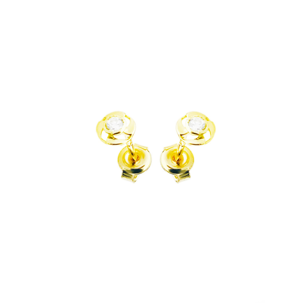 Gold Ohrringe Rad mit Zirkonia Ohrhänger Ohrstecker Ohrschmuck Gelbgold Gold 585er 14KT