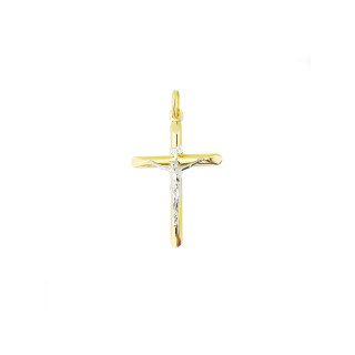 Goldanhänger Kettenanhänger Gold Anhänger Kreuz mit Jesus Goldkreuz Erstkommunion Gelbgold 585er 14KT