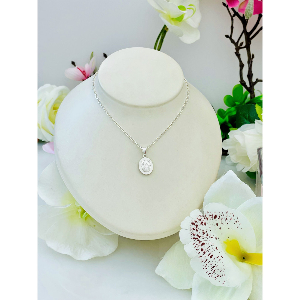 Silber Anhänger Madonna Maria mit Jesuskind Erstkommunion 925er