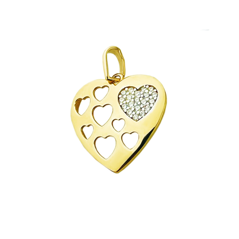 Anhänger Herz Kettenanhänger Gelbgold mit Zirkonia Goldanhänger 585er 14KT