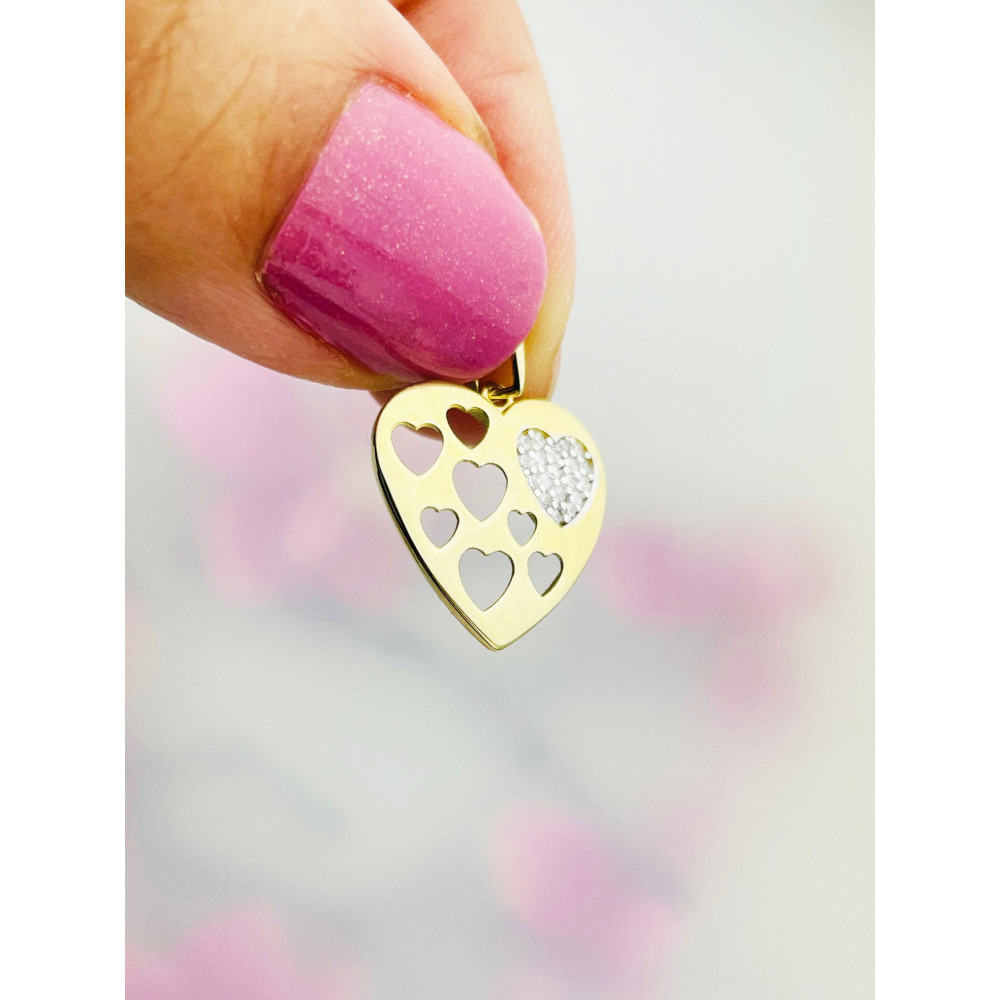 copy of Złoty wisiorek zawieszka rozeta ażurowa