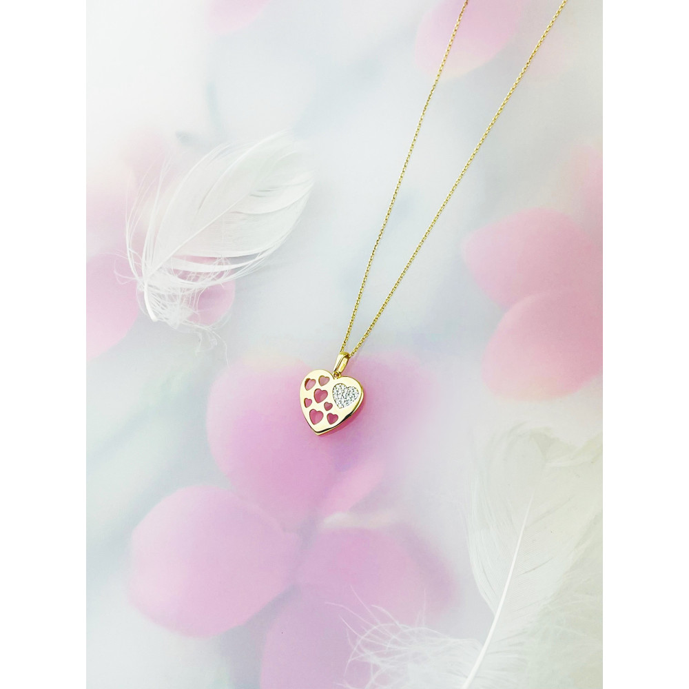 Anhänger Herz Kettenanhänger Gelbgold mit Zirkonia Goldanhänger 585er 14KT