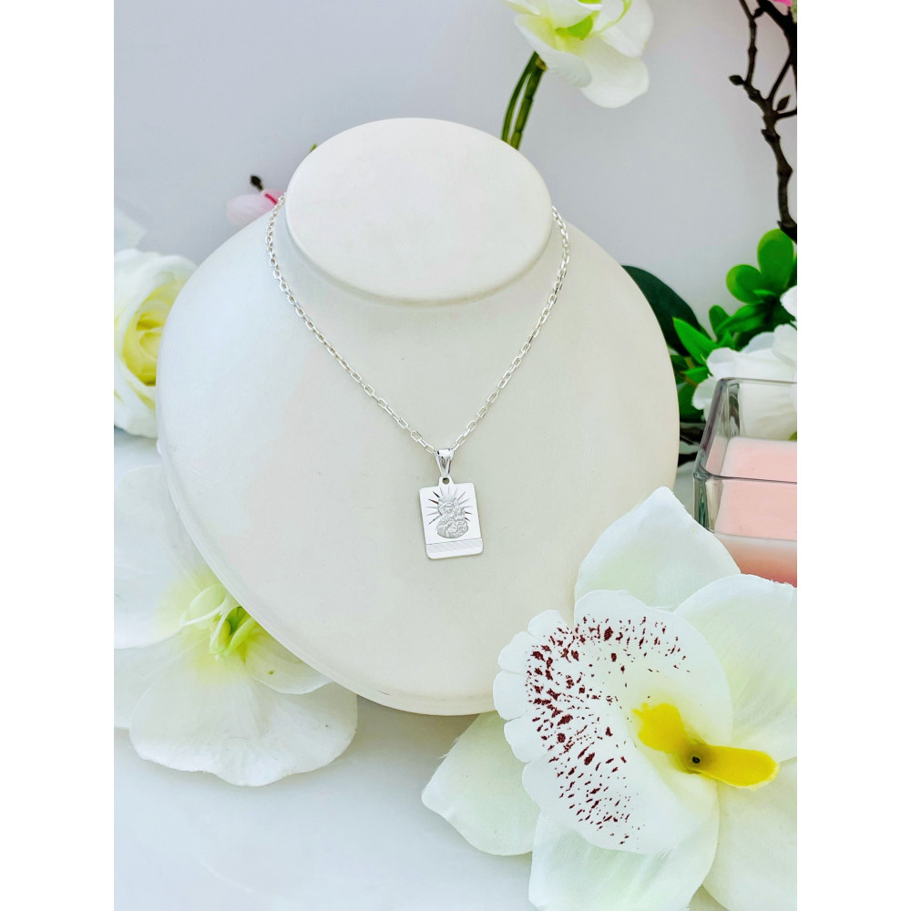 Silber Anhänger Madonna Maria mit Jesuskind Erstkommunion 925er