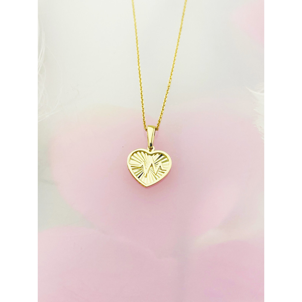 Anhänger Herz und Puls Kettenanhänger Gelbgold Goldanhänger 585er 14KT