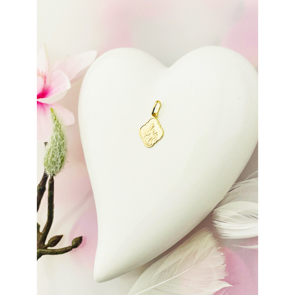 Anhänger Jesus Christus Madonna Maria mit Jesuskind Kettenanhänger Gelbgold  585er 14KT Erstkommunion