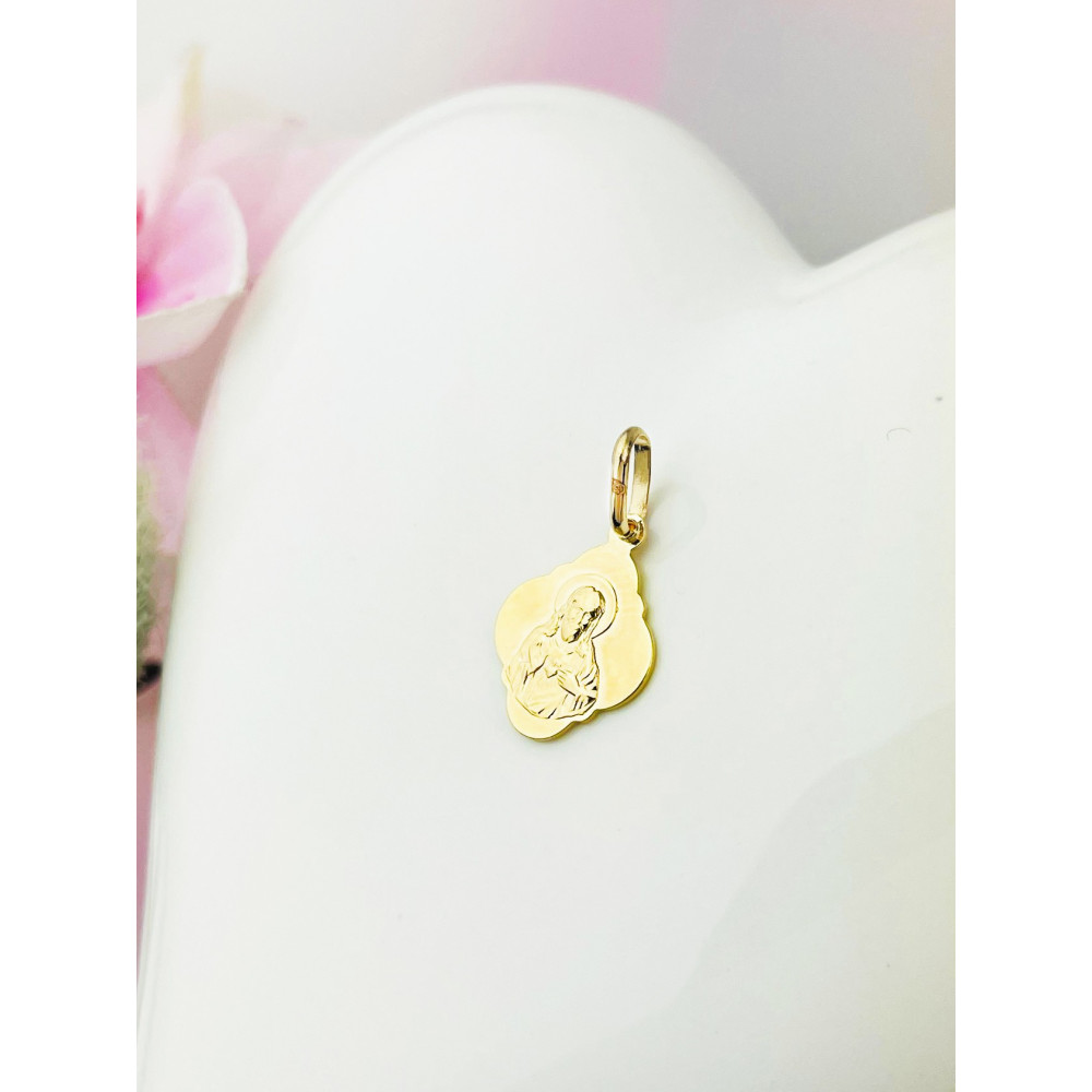 Anhänger Jesus Christus Madonna Maria mit Jesuskind Kettenanhänger Gelbgold  585er 14KT Erstkommunion