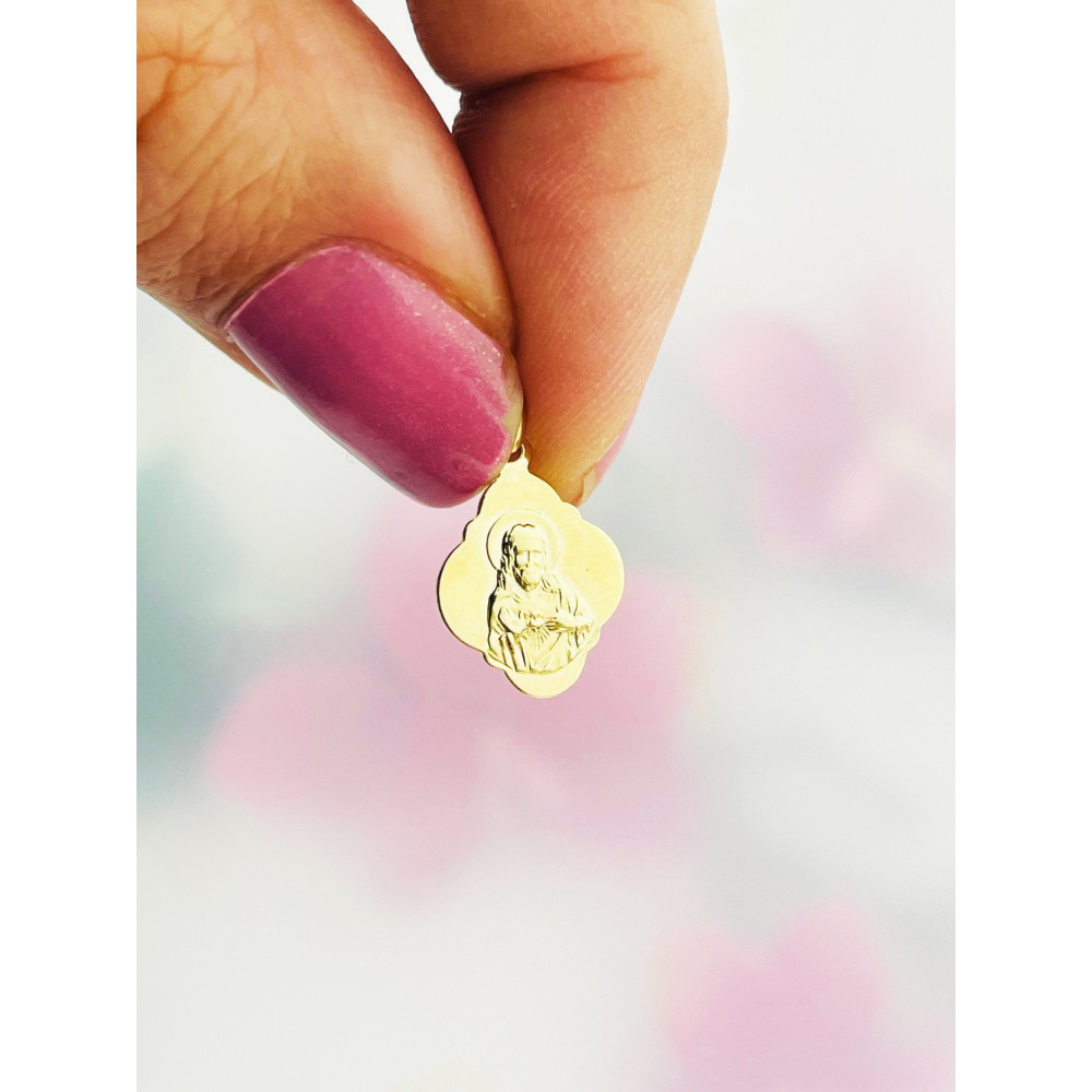 Anhänger Jesus Christus Madonna Maria mit Jesuskind Kettenanhänger Gelbgold  585er 14KT Erstkommunion