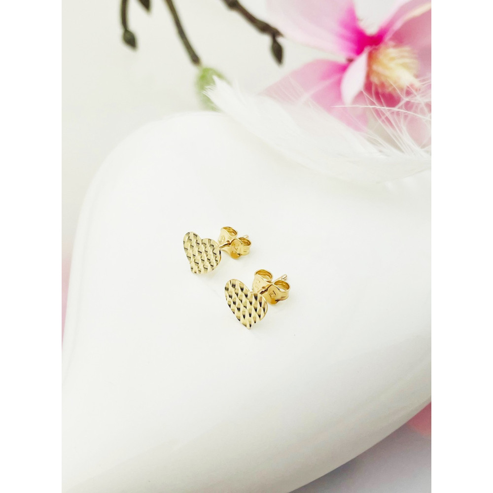 Herz Gold Ohrringe Ohrhänger Ohrstecker Ohrschmuck Paar Gelbgold 375er