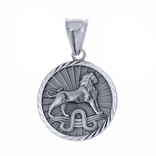 Srebrna zawieszka wisiorek znak zodiaku lew