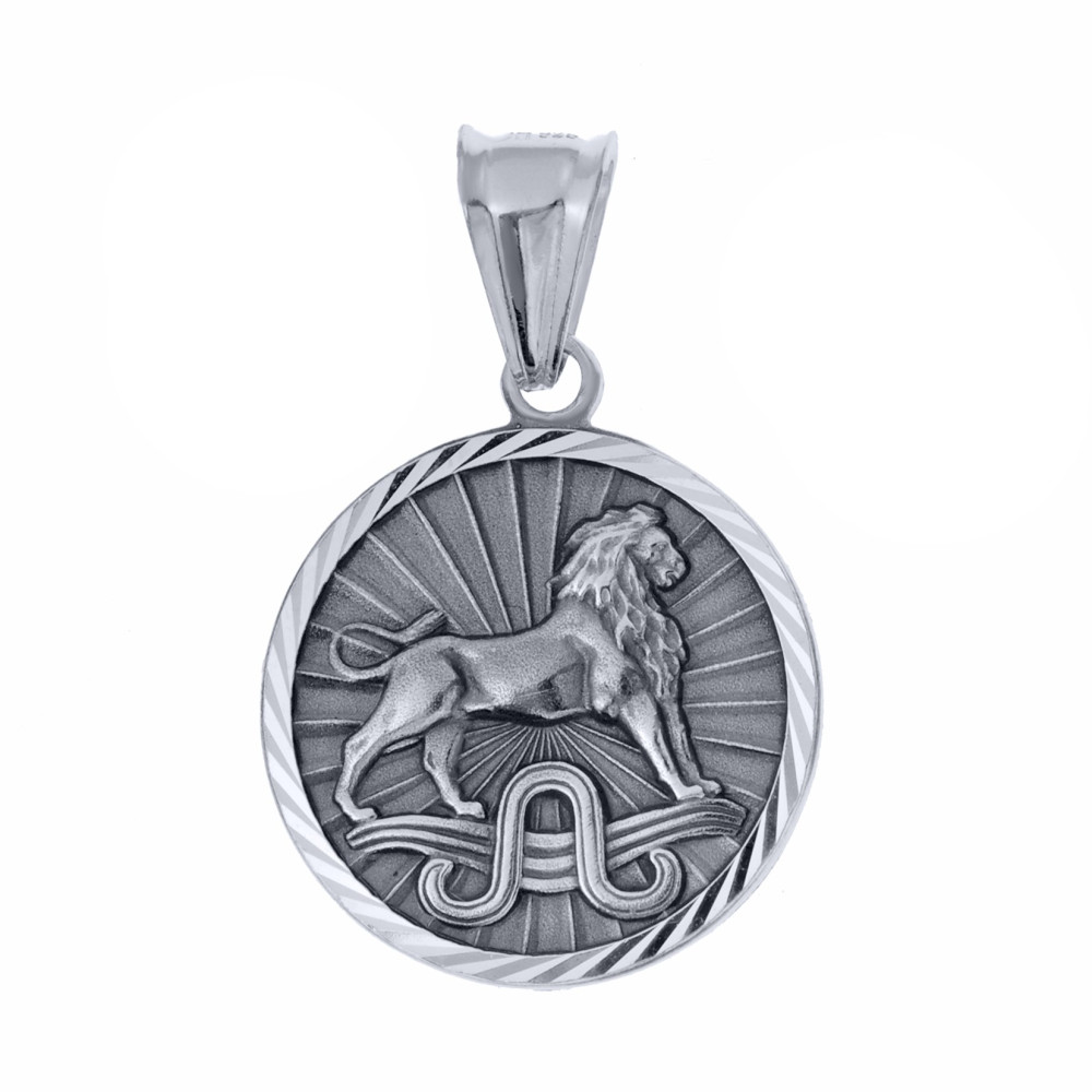 Srebrna zawieszka wisiorek znak zodiaku lew
