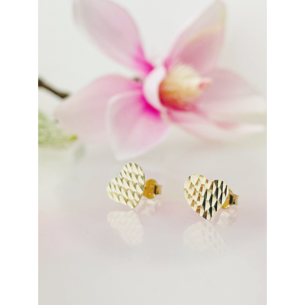 Herz Gold Ohrringe Ohrhänger Ohrstecker Ohrschmuck Paar Gelbgold 375er