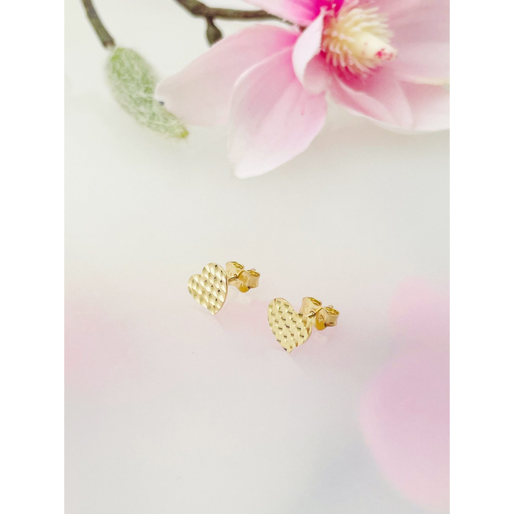 Herz Gold Ohrringe Ohrhänger Ohrstecker Ohrschmuck Paar Gelbgold 375er