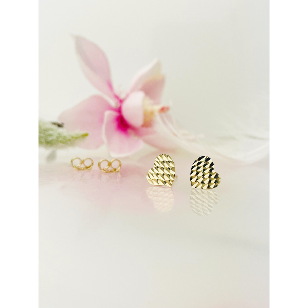 Herz Gold Ohrringe Ohrhänger Ohrstecker Ohrschmuck Paar Gelbgold 375er