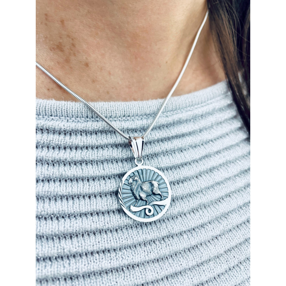 Srebrna zawieszka wisiorek znak zodiaku baran
