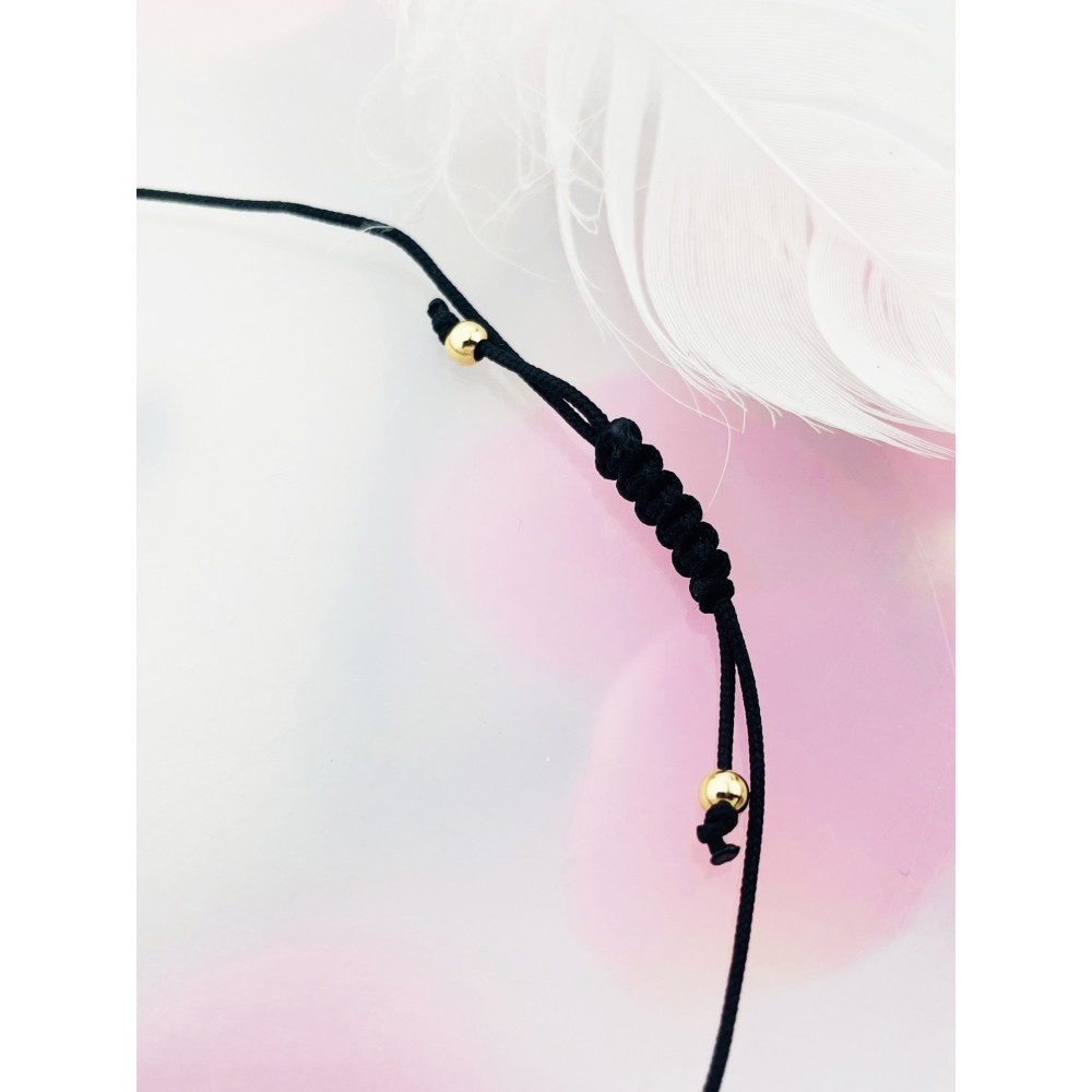 Armband Armkette String Armband goldenen Perlen und Onyx