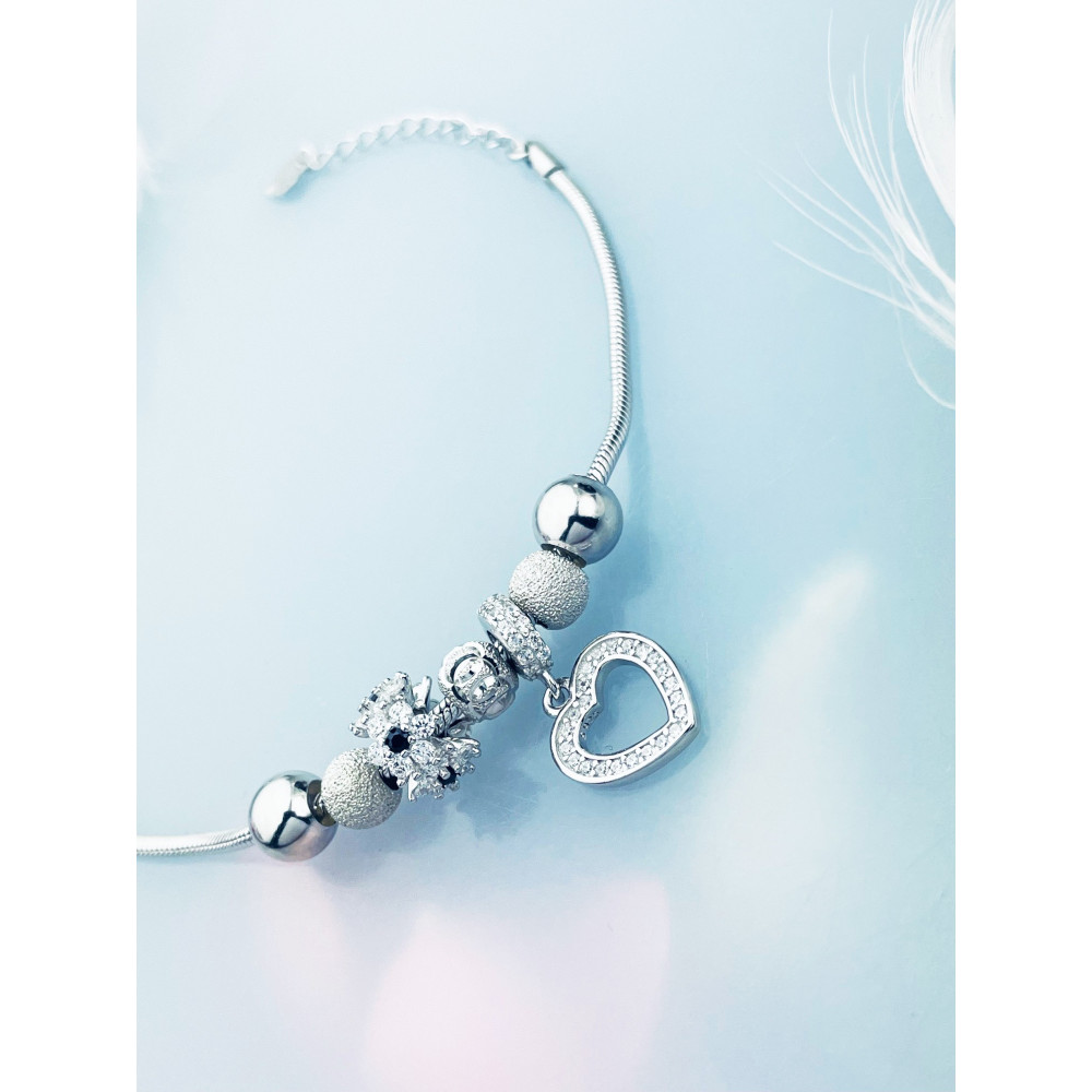 Herz Armband 925 Silber mit Zirkonia Damen