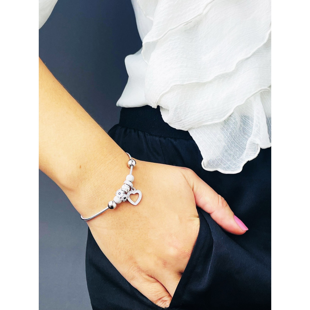 Herz Armband 925 Silber mit Zirkonia Damen