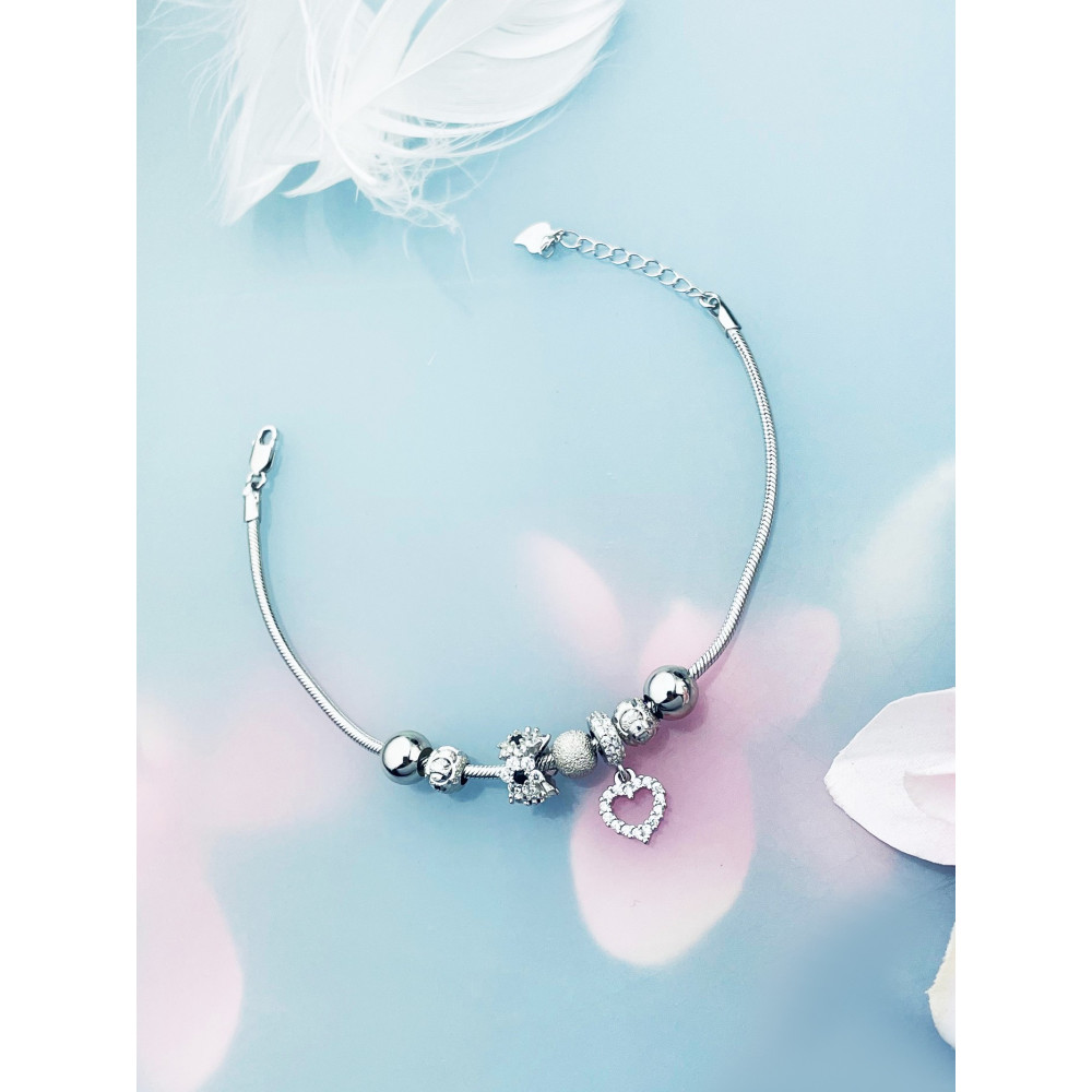 Herz Armband 925 Silber mit Zirkonia Damen