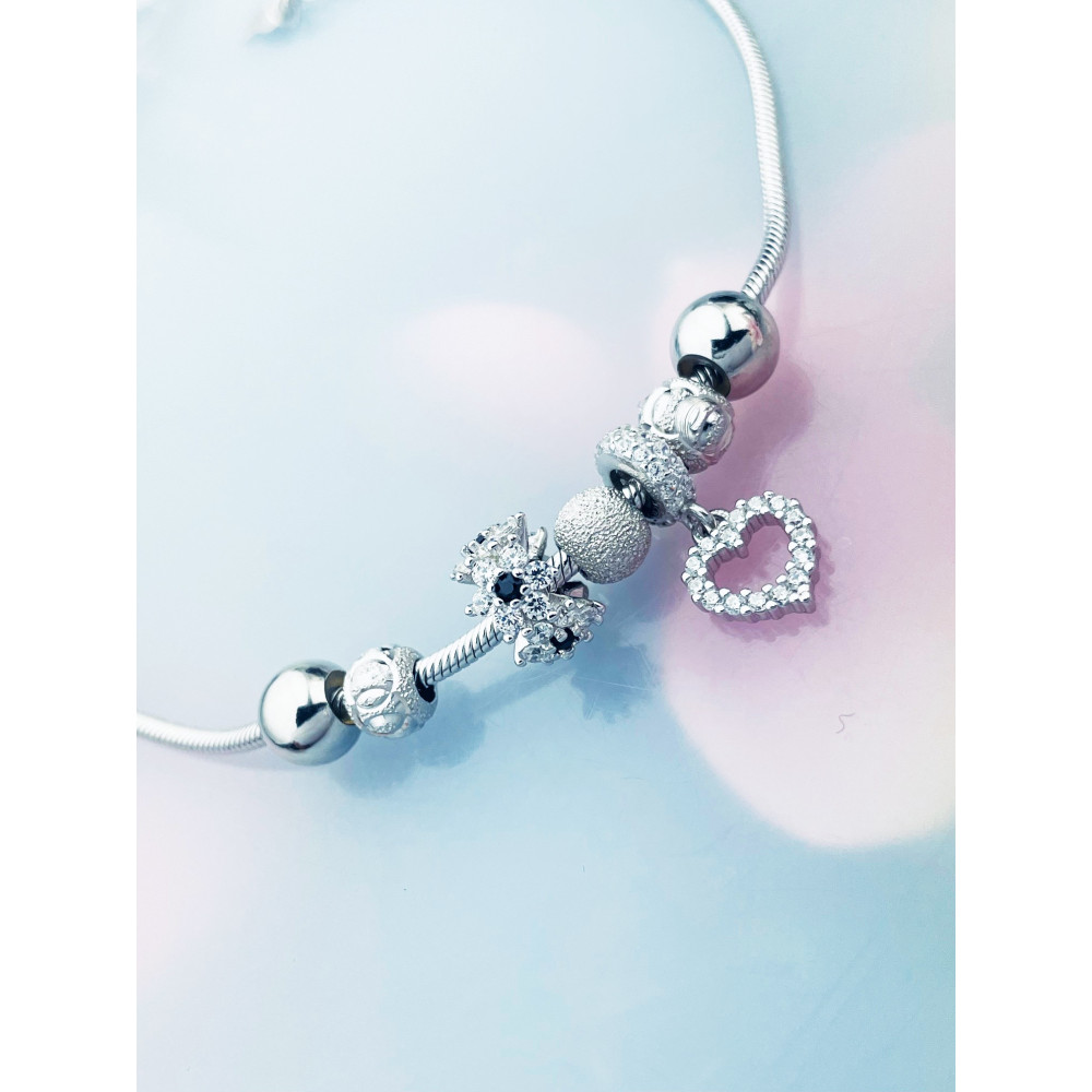 Herz Armband 925 Silber mit Zirkonia Damen