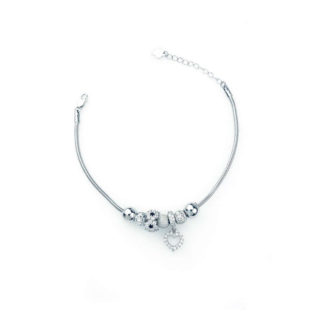 Herz Armband 925 Silber mit Zirkonia Damen