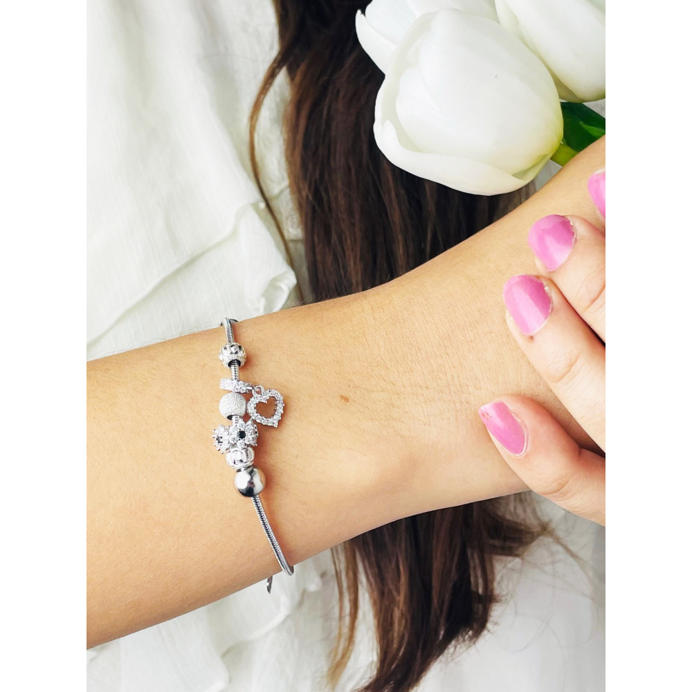 Herz Armband 925 Silber mit Zirkonia Damen