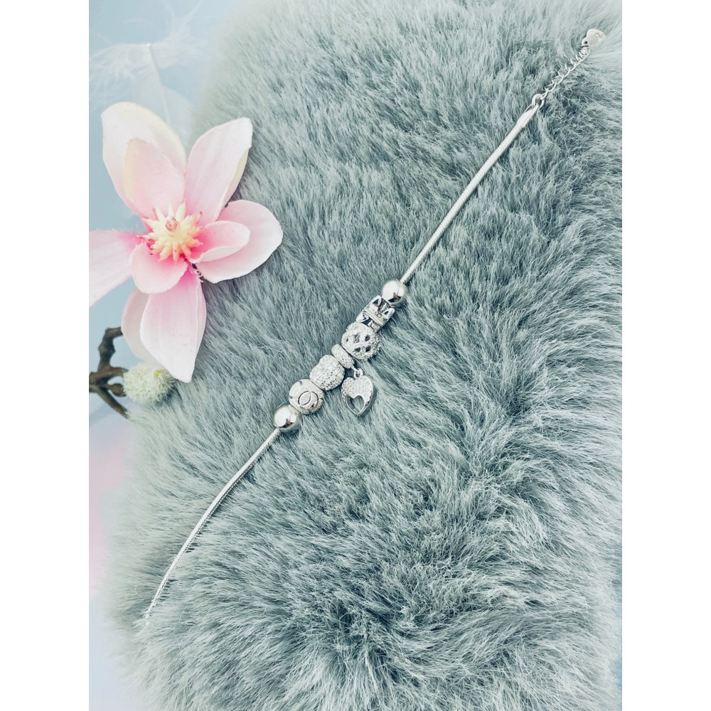 Złota bransoletka celebrytka serce nieskończoność