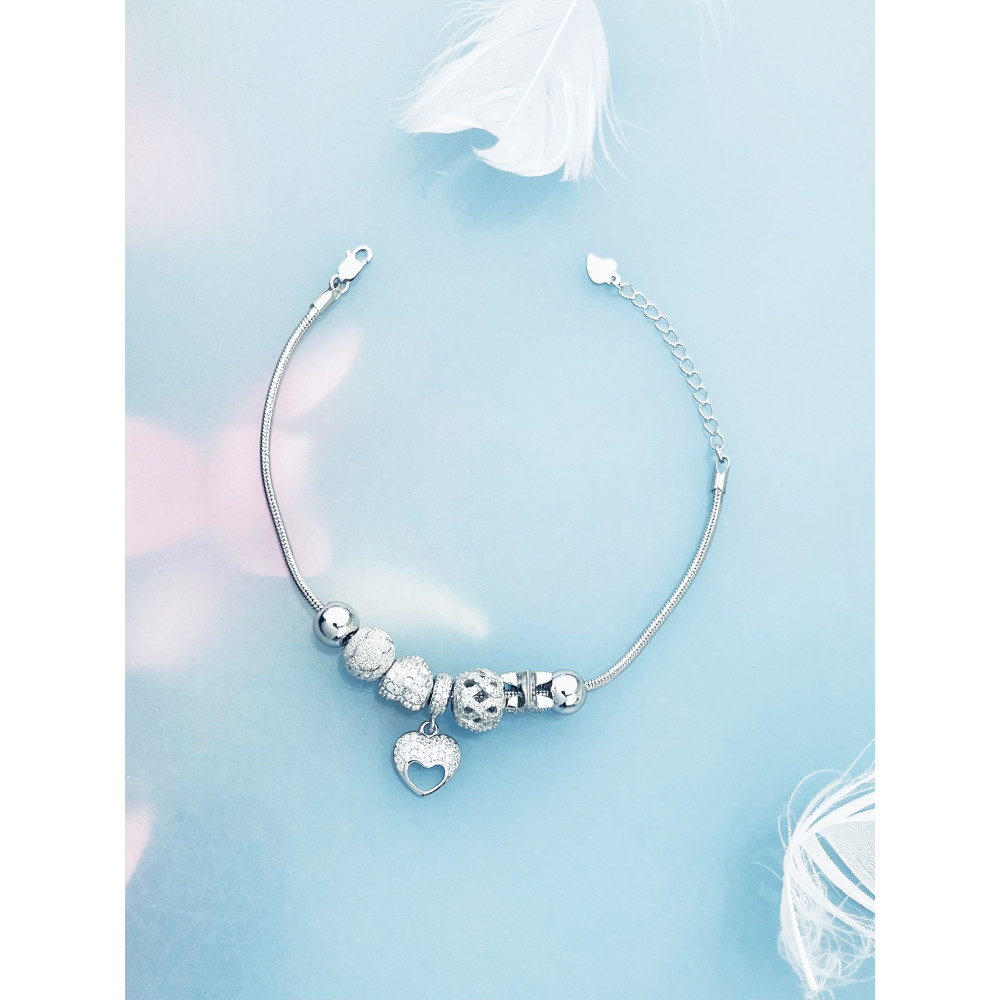 Herz Armband 925 Silber mit Zirkonia Damen