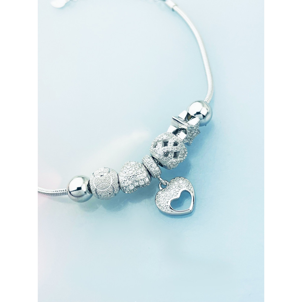 Herz Armband 925 Silber mit Zirkonia Damen